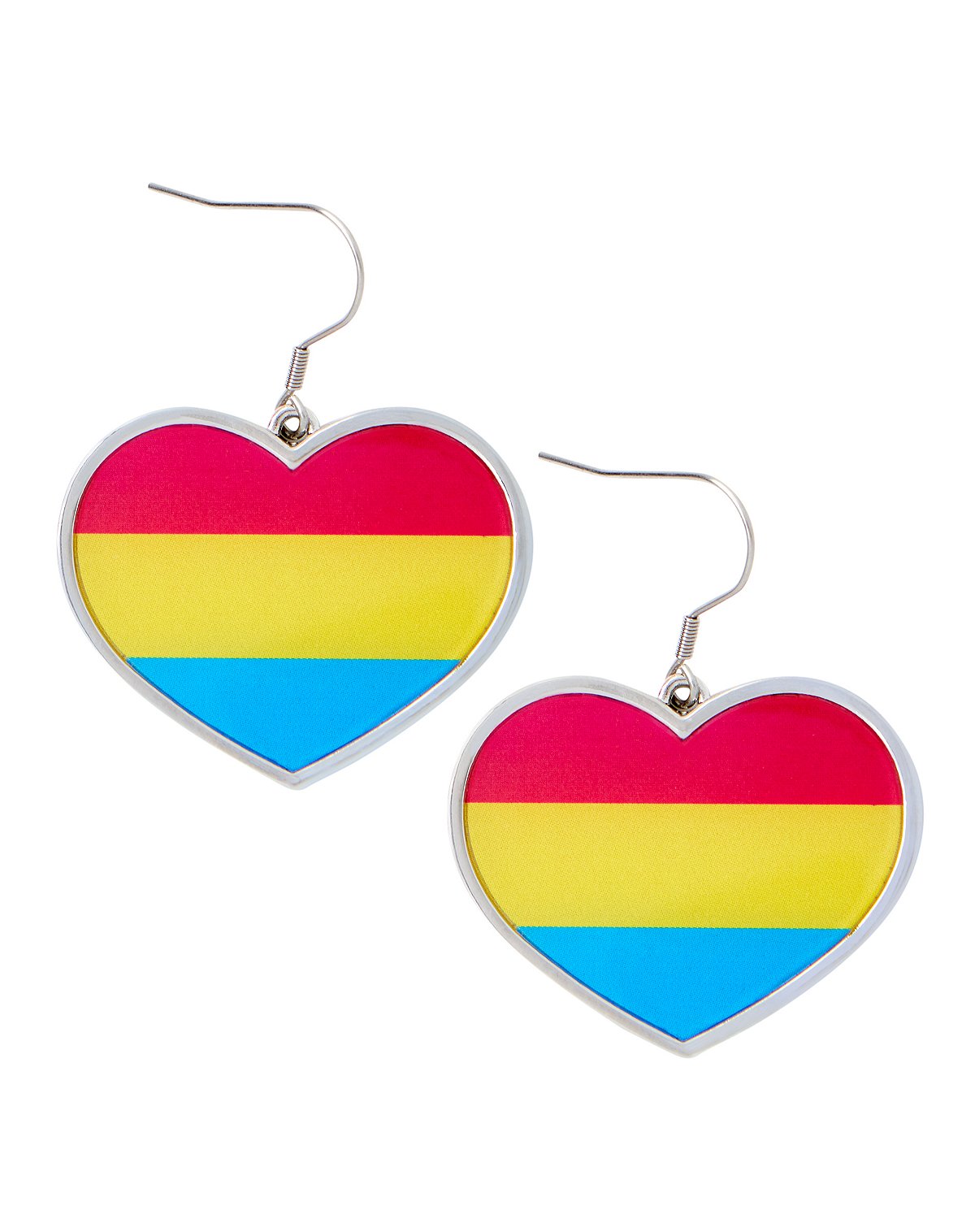 Pansexual Pride Heart Dangle Earrings