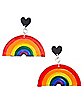 Rainbow Heart Dangle Pride Earrings