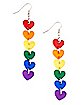 Rainbow Heart Chain Dangle Earrings