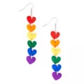 Rainbow Heart Chain Dangle Pride Earrings at Spencer's