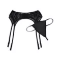 Black Lace Garter Belt at Spencer's