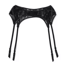 Black Lace Garter Belt at Spencer's
