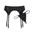 Black Faux Leather Garter Belt at Spencer's