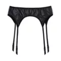 Black Faux Leather Garter Belt at Spencer's