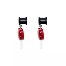 Red Lollipop Razor Dangle Tunnels at Spencer's
