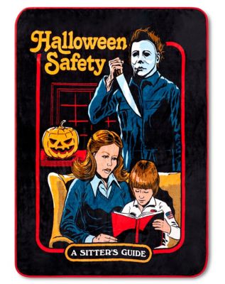 Halloween Safety Michael Myers Fleece Blanket - Steven Rhodes - Spencer's