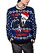 Light-Up He Sees You Ghost Face Ugly Christmas Sweater
