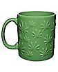 Weed Leaf Embossed Coffee Mug - 18 oz.