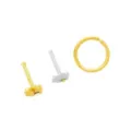 Multi-Pack CZ Weed Leaf Bone Nose Rings and Hoop Nose Rings 3 Pack - 18 Gauge at Spencer's