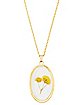 Gold Flower Oval Necklace
