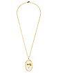 Gold Flower Oval Necklace