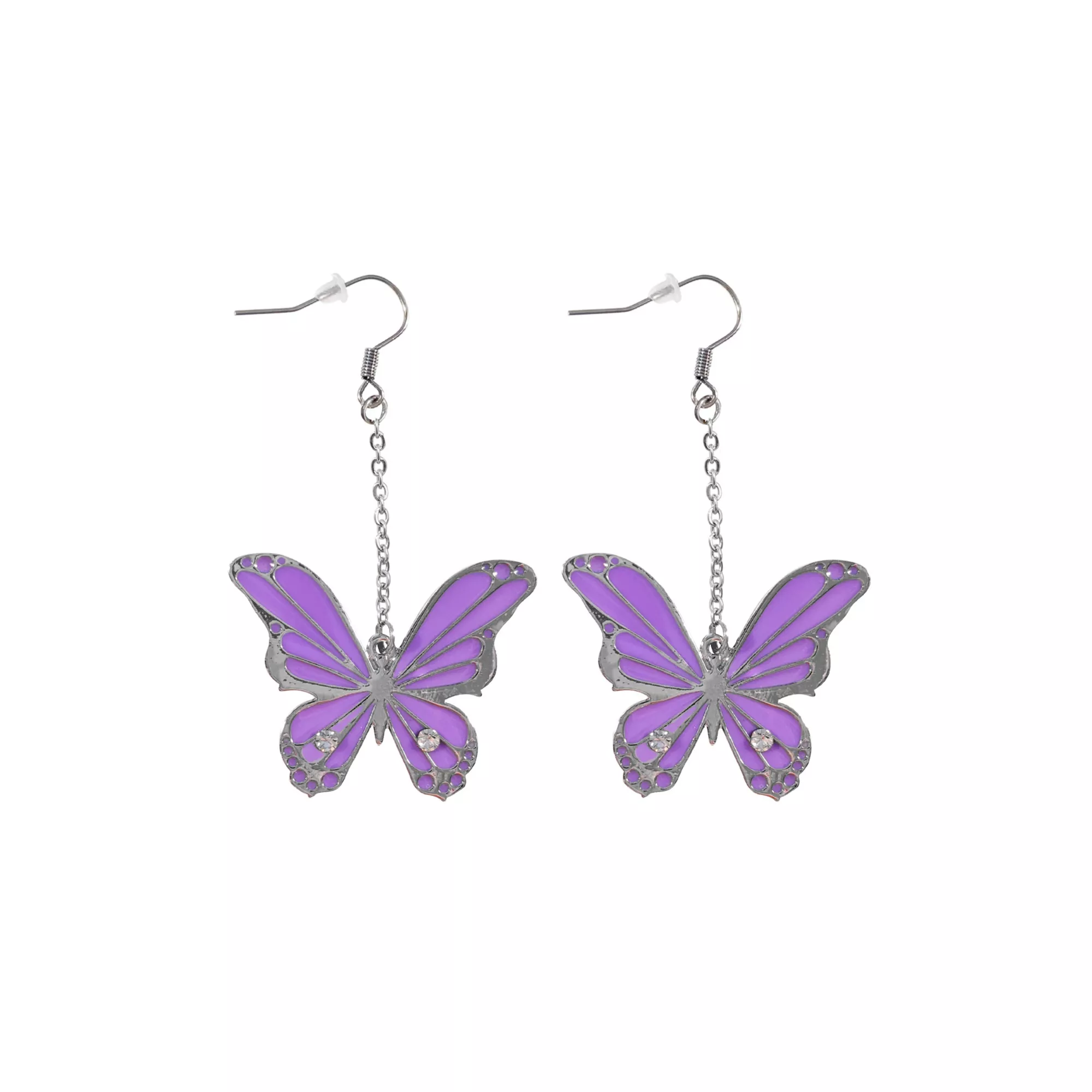 Butterfly Chain Dangle Earrings at Spencer's