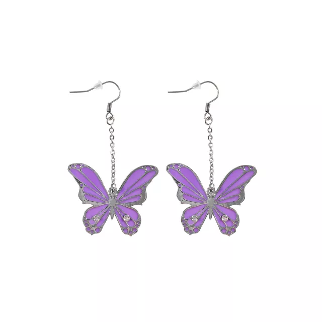 Butterfly Chain Dangle Earrings at Spencer's