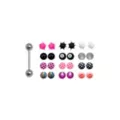 Barbell with Assorted Extra Balls 12 Pack - 14 Gauge at Spencer's