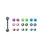 Spiral Barbell with Extra Balls 9 Pair - 14 Gauge