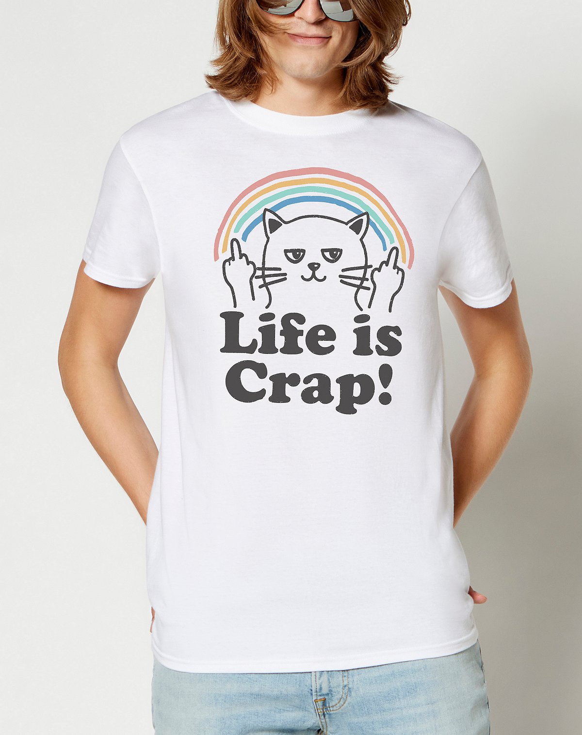 Life is Crap Kitty T Shirt