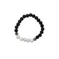 Black and White Howlite Semi-Precious Stone Bracelet at Spencer's
