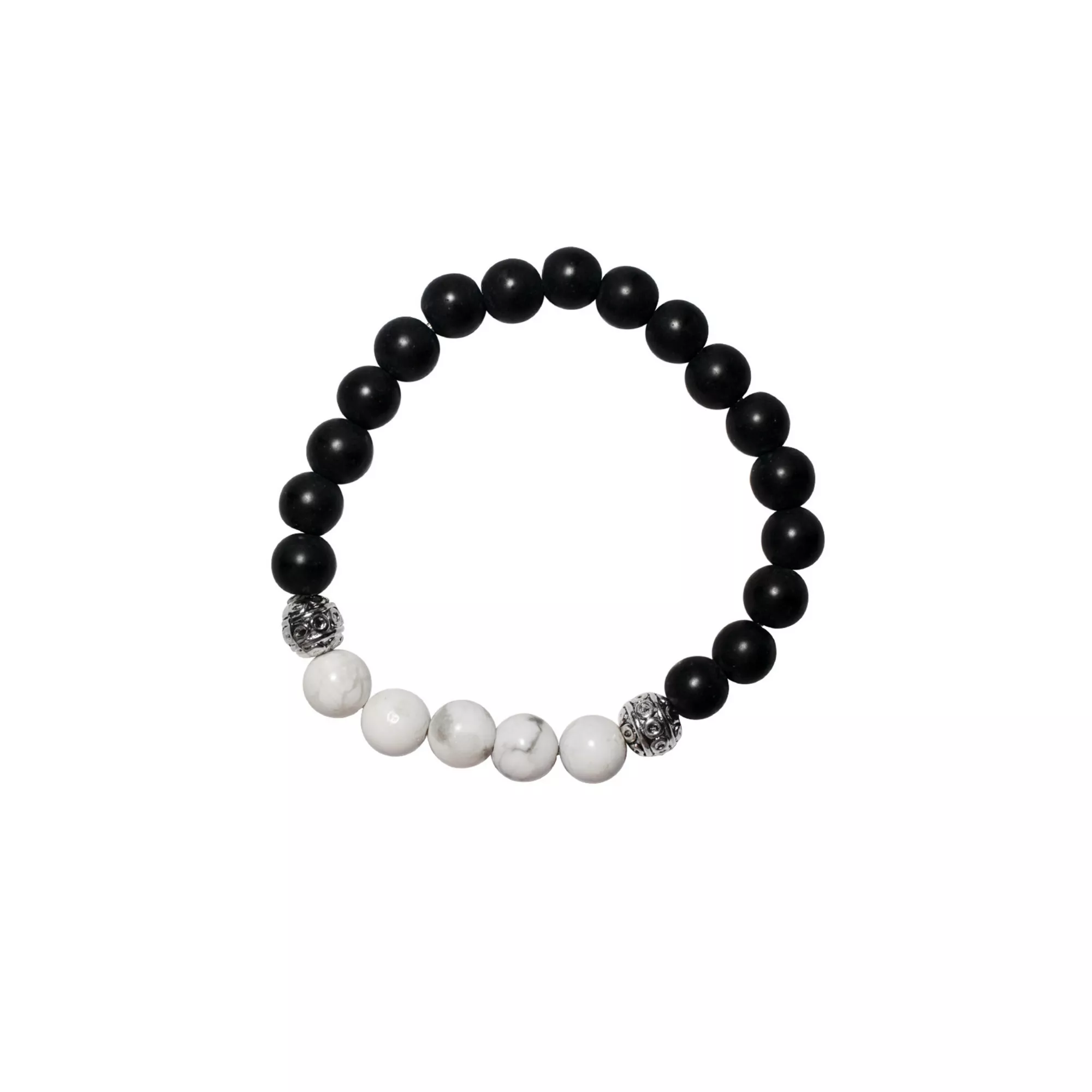 Black and White Howlite Semi-Precious Stone Bracelet at Spencer's