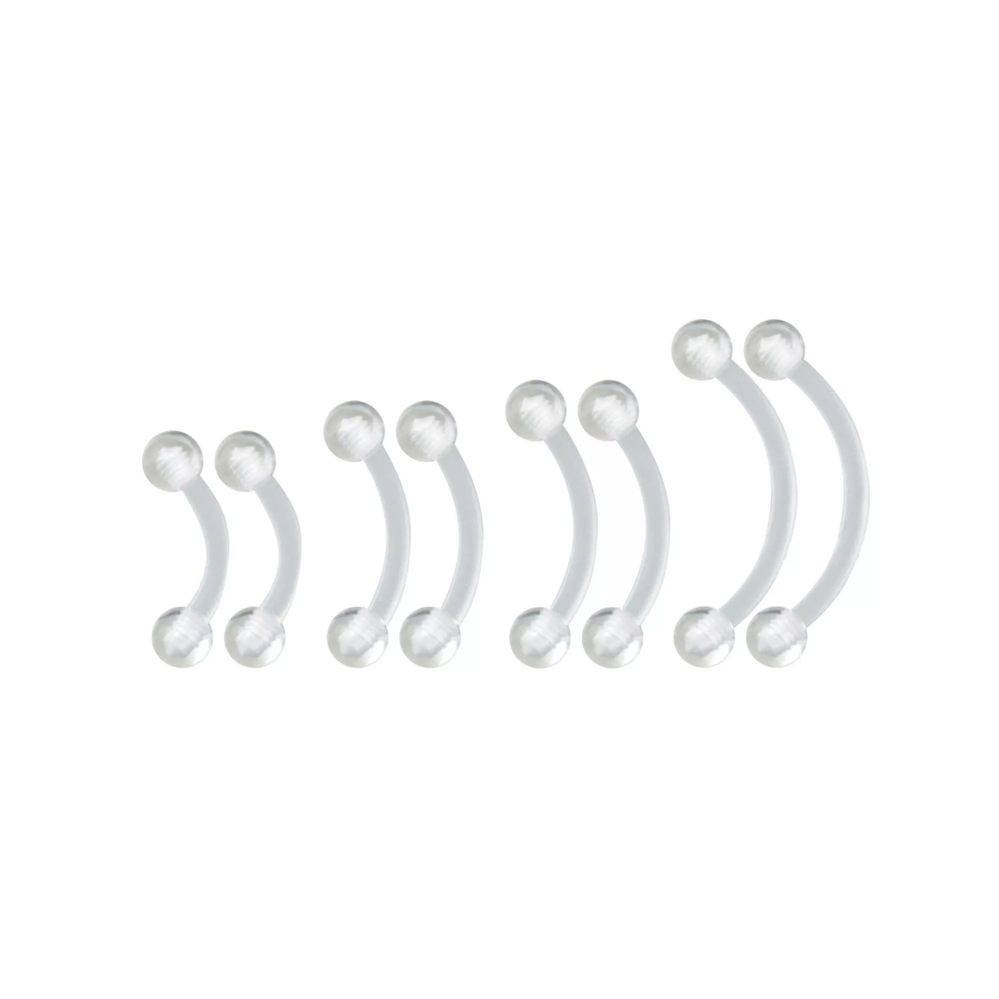 Multi-Pack Clear Curved Barbells - 8 Pack at Spencer's