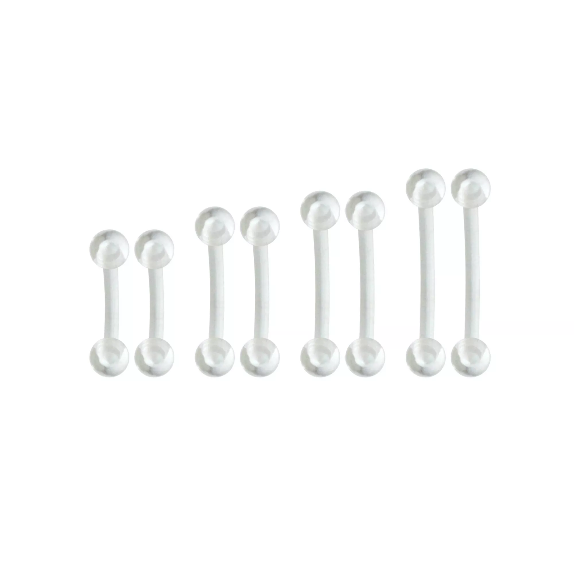Multi-Pack Clear Curved Barbells - 8 Pack at Spencer's
