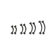 Multi-Pack CZ Black Curved Barbells 8 Pack - 16 Gauge at Spencer's