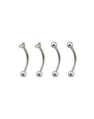 Multi-Pack Prong CZ Curved Barbells 4 Pack - 16 Gauge