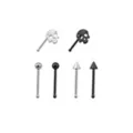 Multi-Pack Skull Bone Nose Rings 6 Pack - 20 Gauge at Spencer's