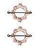 Rose Goldtone Ornate Nipple Shields - 14 Gauge