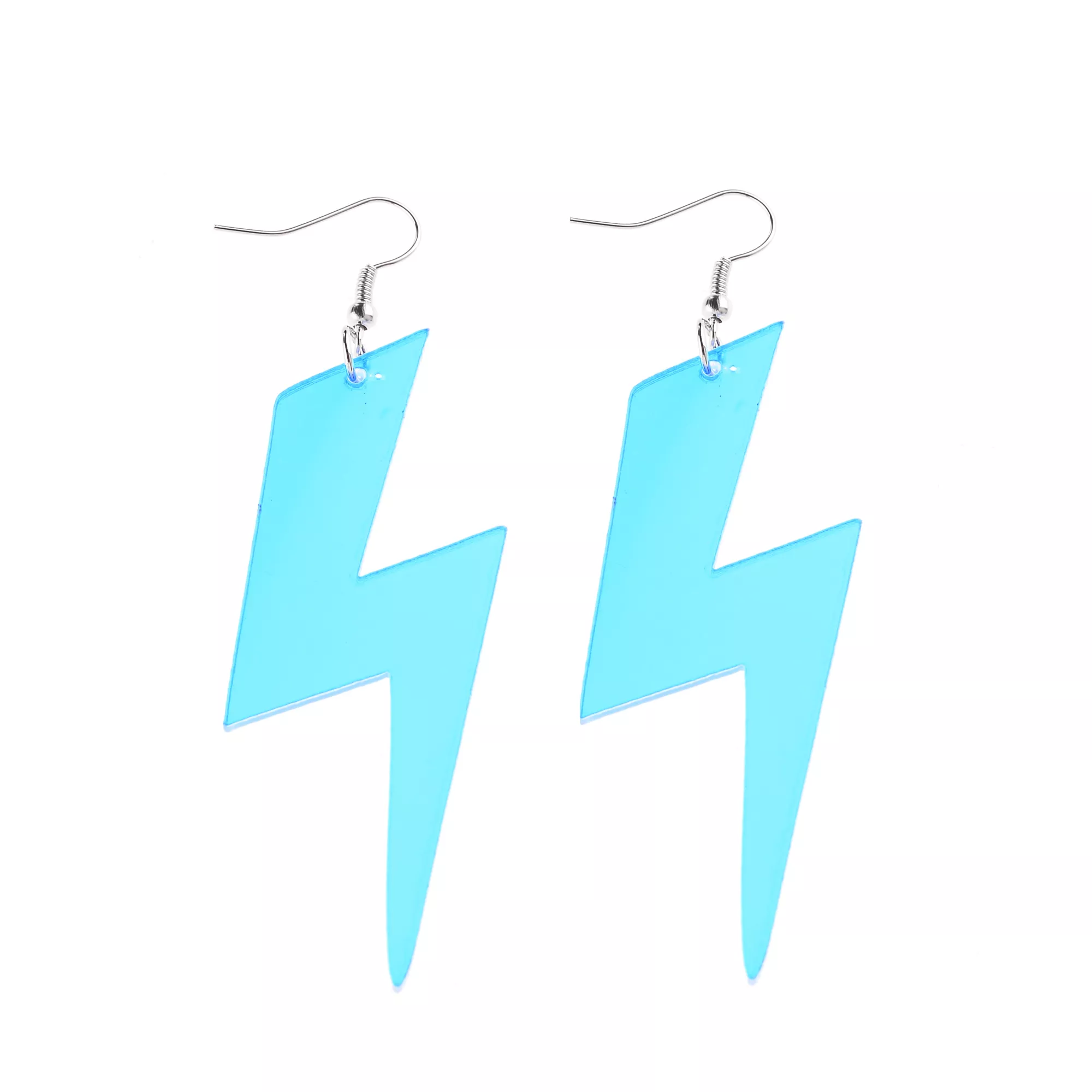 Blue Lightning Bolt Dangle Earrings at Spencer's
