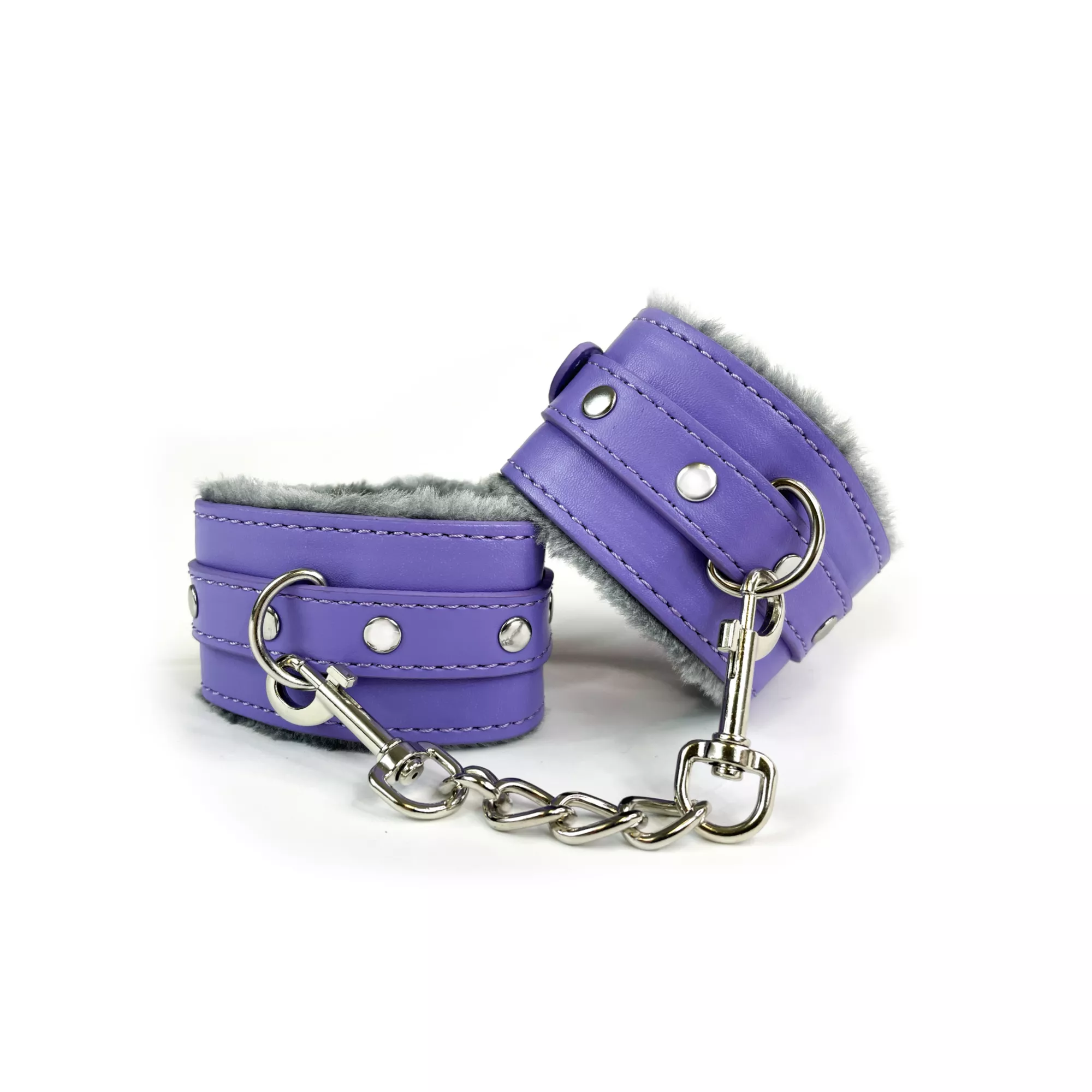 Lavender Furry Handcuffs - Pleasure Bound at Spencer's