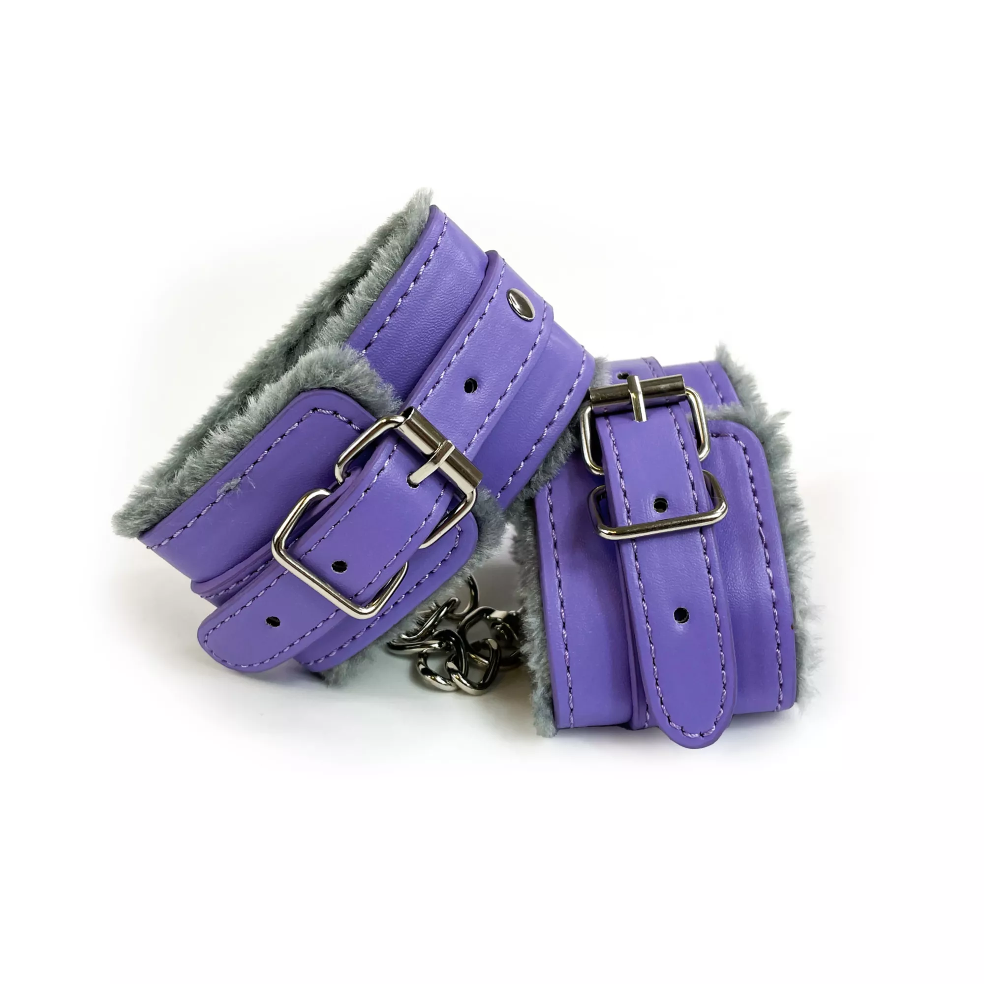 Lavender Furry Handcuffs - Pleasure Bound at Spencer's