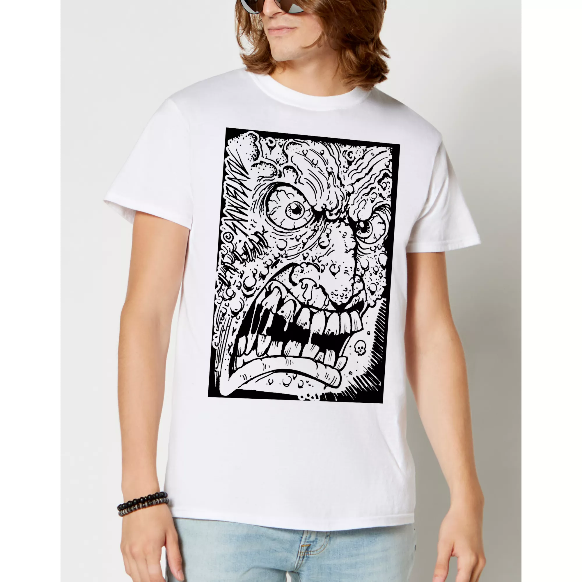 Angry Man Face T Shirt - Sawblade666 at Spencer's