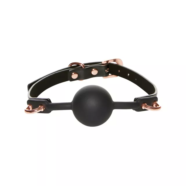 Black and Rose Goldtone Ball Gag - Pleasure Bound at Spencer's