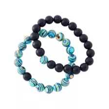 Black and Blue Swirl Long Distance Bracelets - 2 Pack at Spencer's