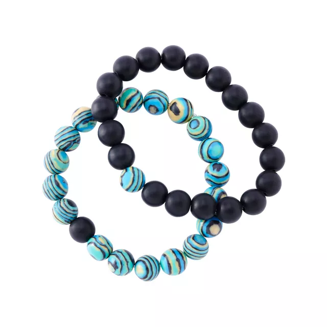 Black and Blue Swirl Long Distance Bracelets - 2 Pack at Spencer's
