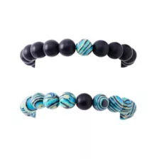 Black and Blue Swirl Long Distance Bracelets - 2 Pack at Spencer's