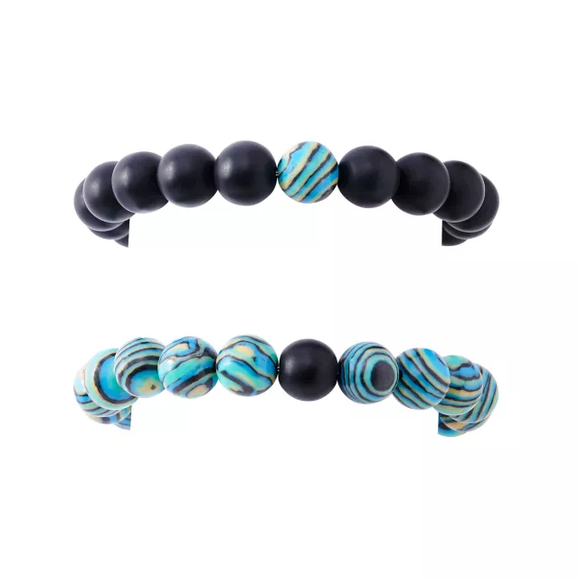 Black and Blue Swirl Long Distance Bracelets - 2 Pack at Spencer's