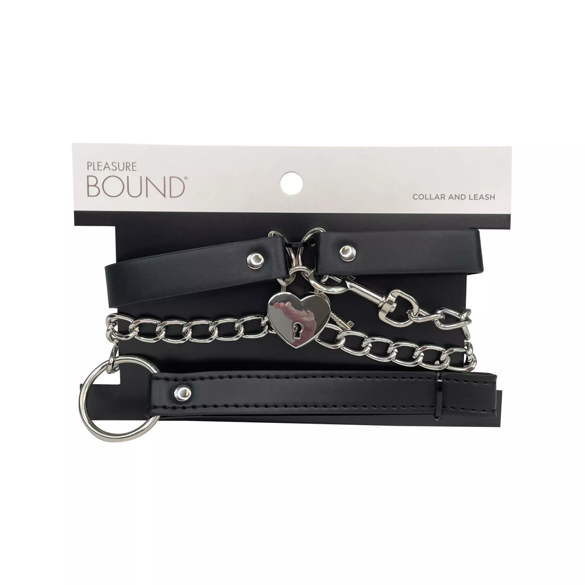 Heart Locking Collar and Leash - Pleasure Bound at Spencer's