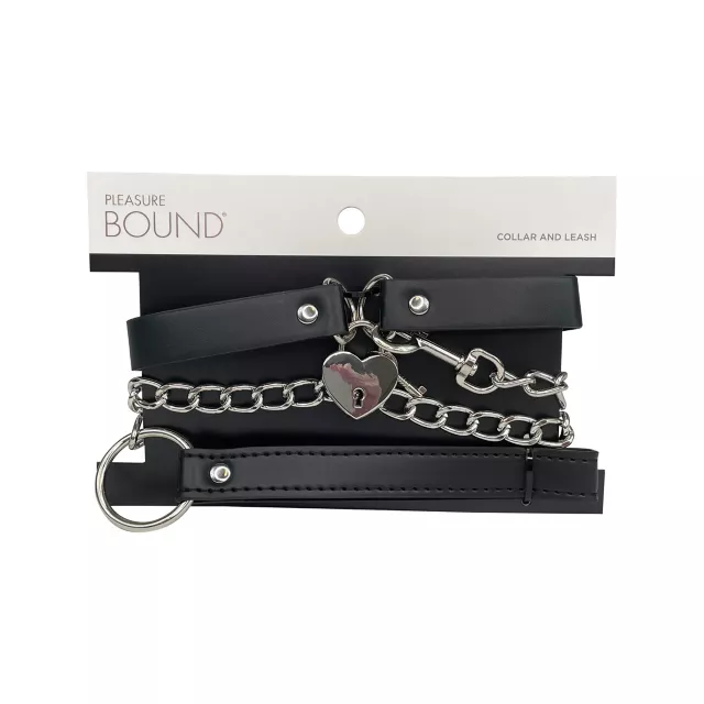 Heart Locking Collar and Leash - Pleasure Bound at Spencer's