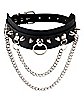 O-Ring Chain Spiked Choker Necklace