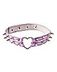 Pink Heart Spiked Choker Necklace