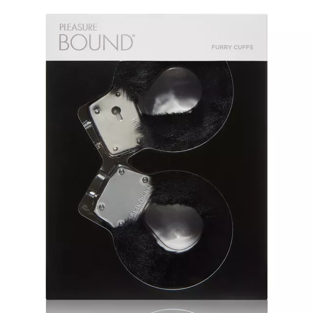 Black Furry Handcuffs - Pleasure Bound