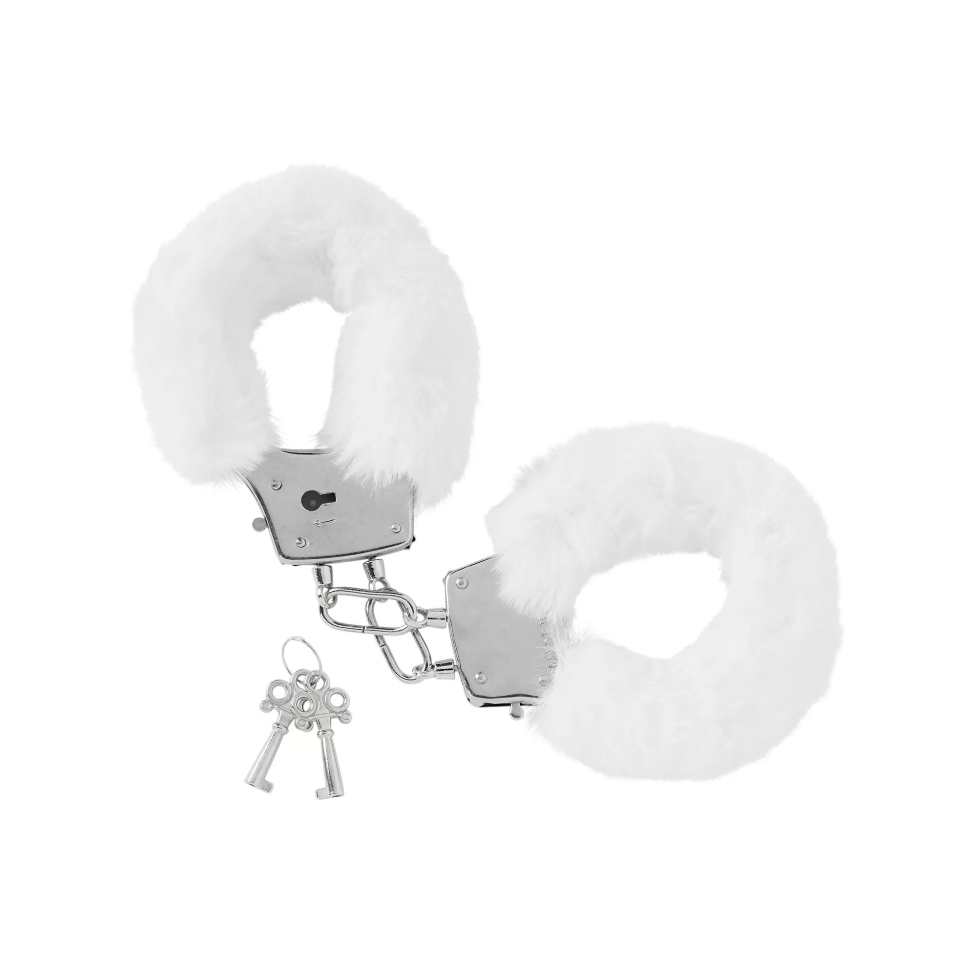White Furry Handcuffs - Pleasure Bound at Spencer's