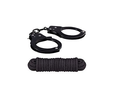Silky Shackles Black and Red Rope Set - Pleasure Bound - Spencer's