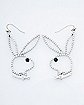 CZ Goldtone Pave Playboy Bunny Dangle Earrings