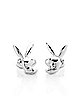 Multi-Pack Clear Gem Goldtone and Silvertone Playboy Bunny Stud Earrings and Dangle Earrings - 6 Pair