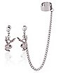 Multi-Pack CZ Playboy Bunny Earrings with Cuff Chain