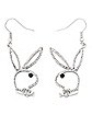 CZ Cutout Pave Playboy Bunny Dangle Earrings