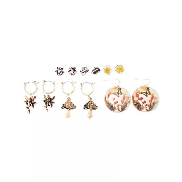 Multi-Pack Mushroom and Fairy Earrings - 6 Pair at Spencer's