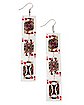 Jack Queen and King of Hearts Cards Dangle Earrings